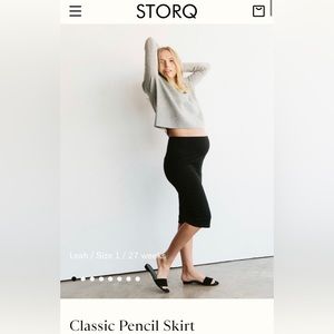 Storq classic pencil skirt, black stretchy maternity skirt, size 2 / small